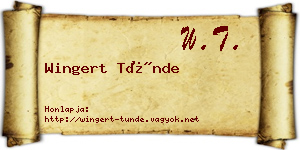 Wingert Tünde névjegykártya