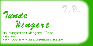 tunde wingert business card